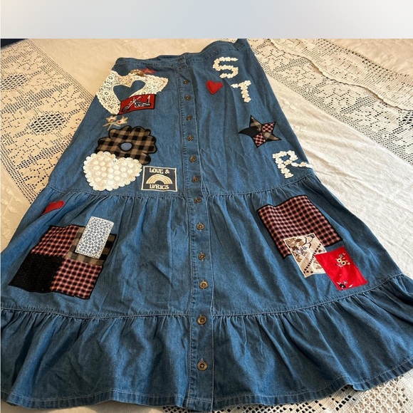 Spell Denim Patchwork Maxi Skirt - Picture 3 of 7